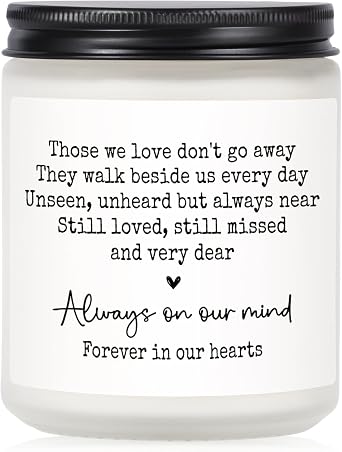 Shqiueos Sympathy Gifts for Loss of Loved One, Memorial Lavender Scented Candle 7oz, Bereavement, Thinking of You, Grief Gift, Funeral Comfort Condolence Remembrance Christmas Gift