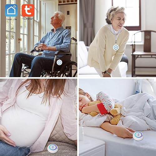 Miniatura 3 de SINGCALL Tuya WiFi Intelligent Healthcare SOS Wireless Caregiver Alert Botón de llamada Alarma para pacientes discapacitados ancianos Enfermeras