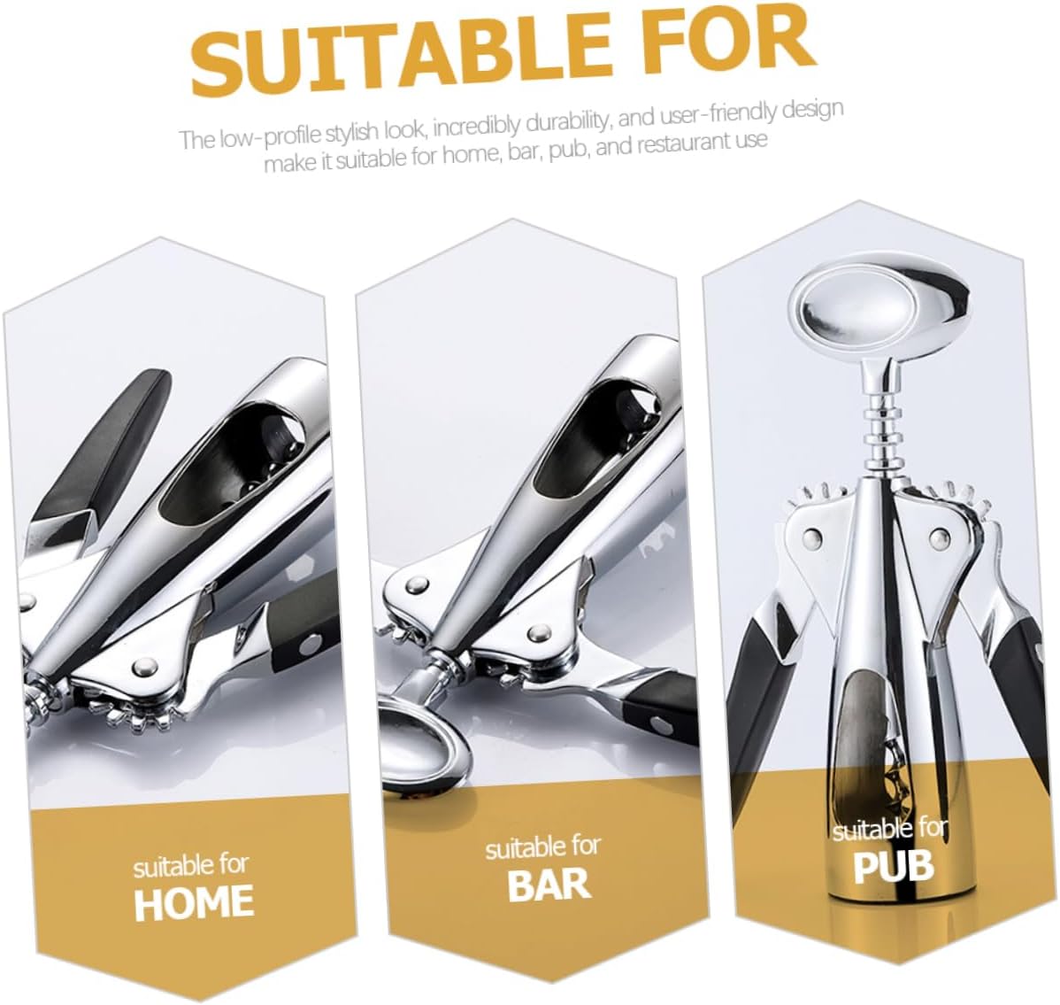 Garneck Heavy Duty Can Opener Metal Wine Bottle Opener Waiters Corkscrew for Wine Bottles