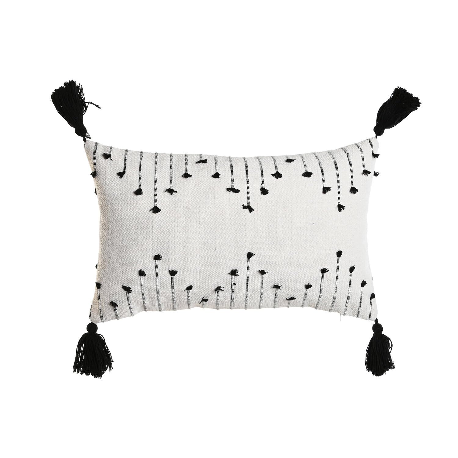 Coussin coton losanges brodés rectangle déco salon chambre 50x30 cm