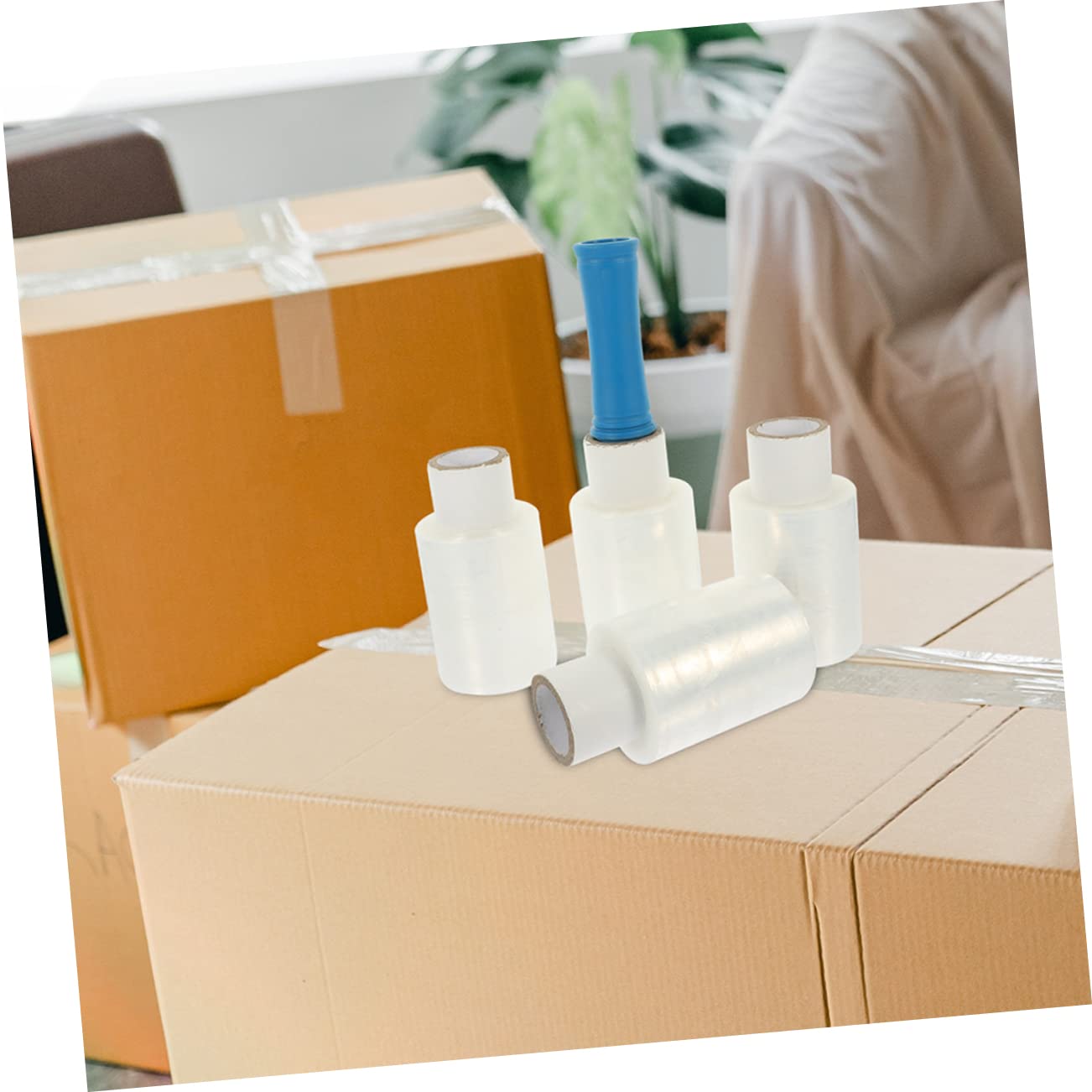 DOITOOL Membrana De Manija Film Retráctil Industrial Autoadhesivo Film Para Mudanzas Rollo De Estirable Transparente
