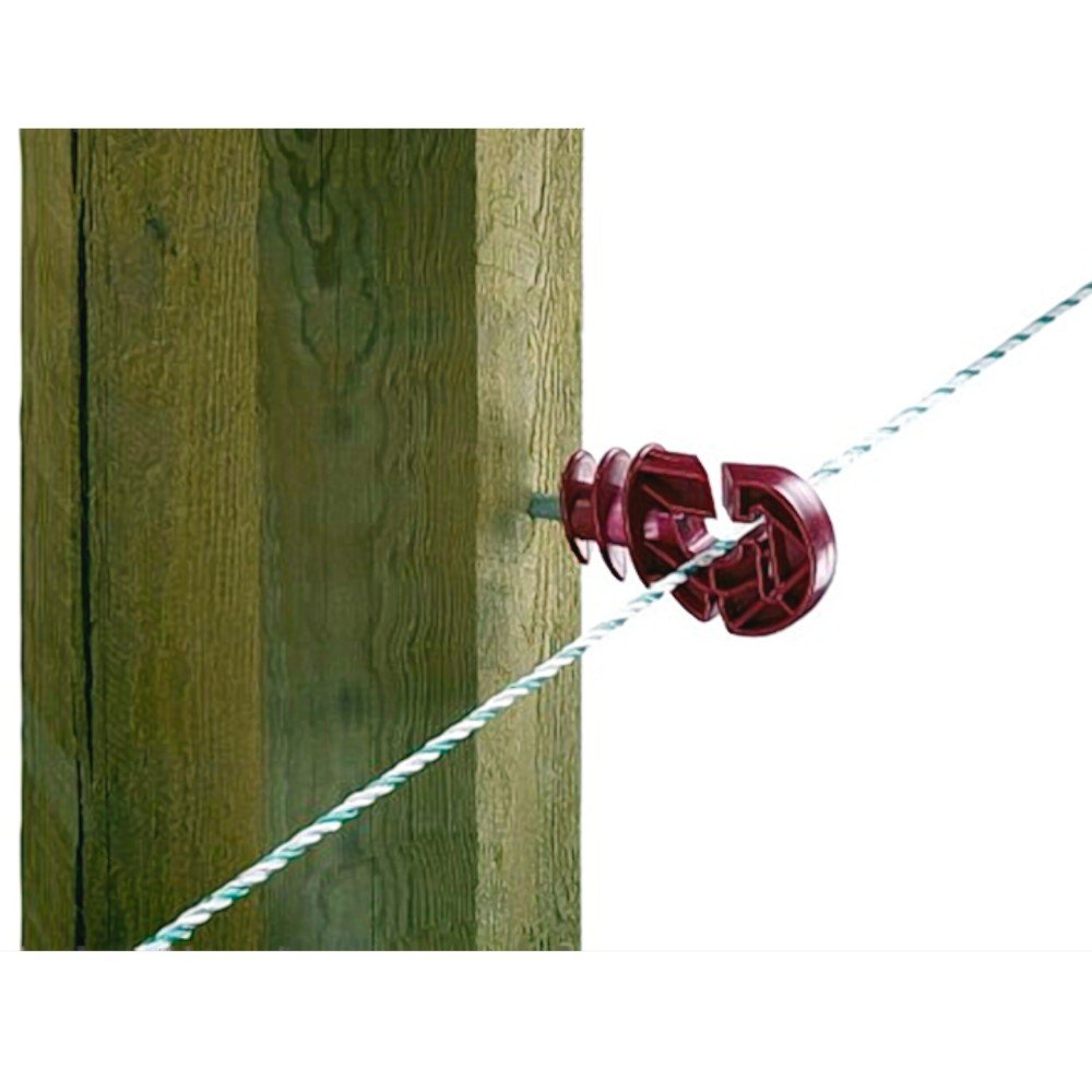 Kerbl 100 Stück roter Weidezaun-Kombi-Ringisolator 6 mm Metallstütze Elektrozaun