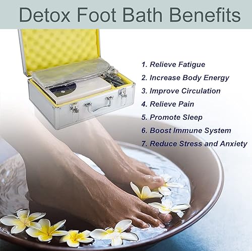 Miniatura 7 de iMeshbean - Máquina de limpieza de iones iónico para baño de pies, agua y spa, con revestimiento de pies, correa de muñeca, cinturón de FIR, matriz