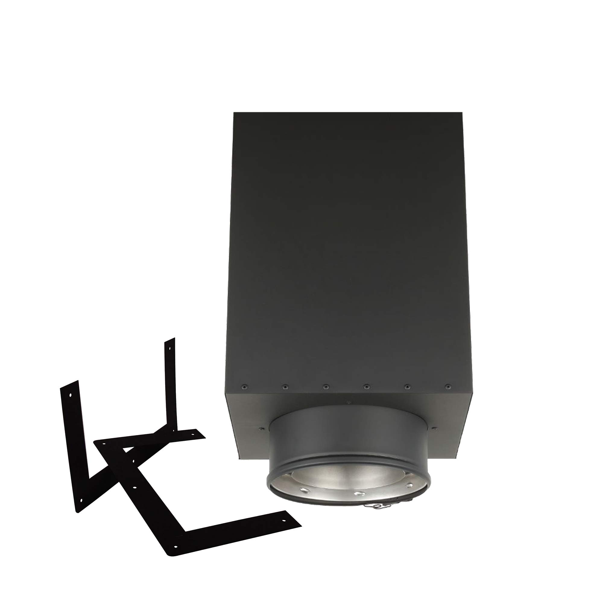 AllFuel HST Scatola di supporto da soffitto quadrata alta 61 cm per tubo del camino isolato a doppia parete in acciaio inox 304 di classe A per tutti i carburanti