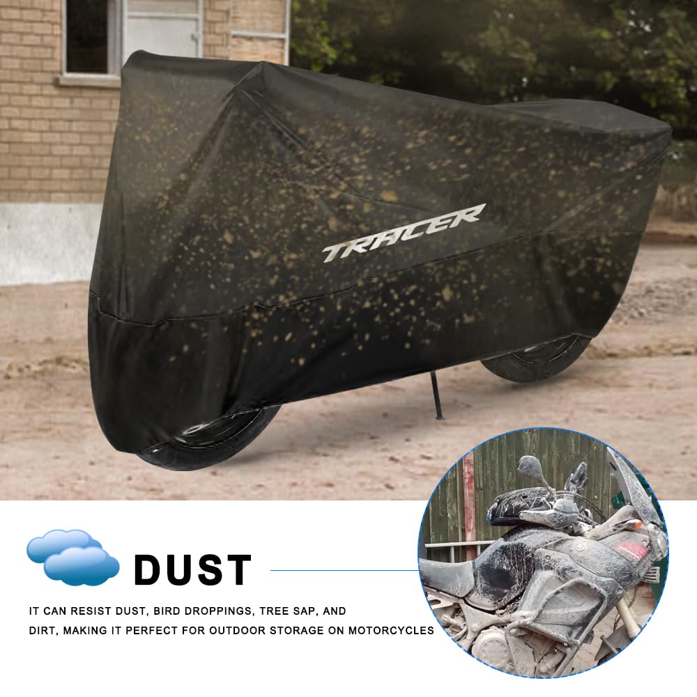Telo coprimoto impermeabile per esterni, antipolvere, pioggia, vento, escrementi di uccelli, protezione UV, poliestere 190T per TRACER 7 9 GT 700 900 (295 x 110 x 140 cm)