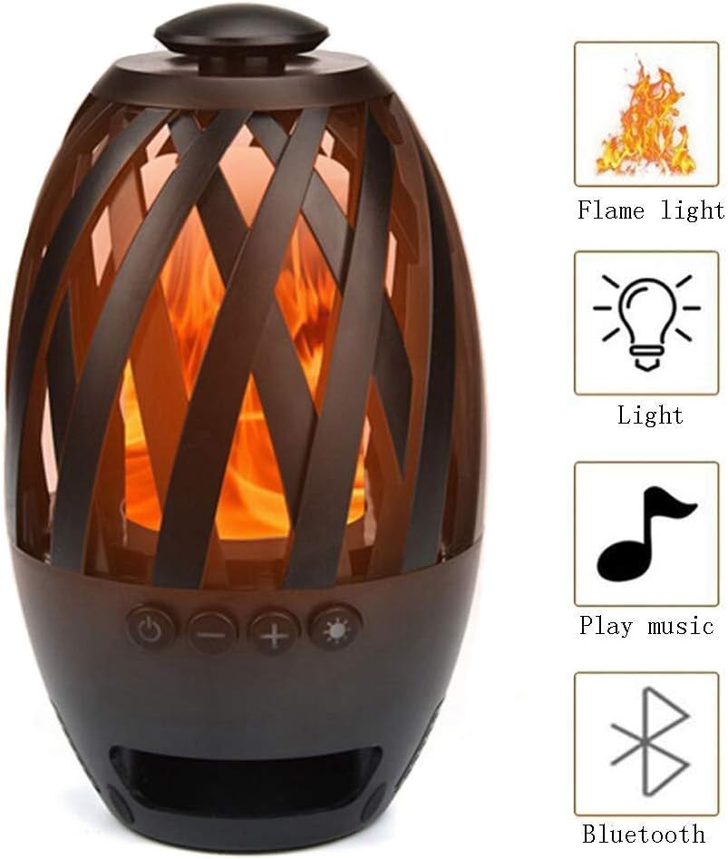 ZhengRun LED Flame Wireless Speaker,Outdoor Flame Speakers,Torch Atmosphere Wireless Speakers,Outdoor Portable Stereo Speaker With HD Audio And Enhanced Bass for iPhone/Android