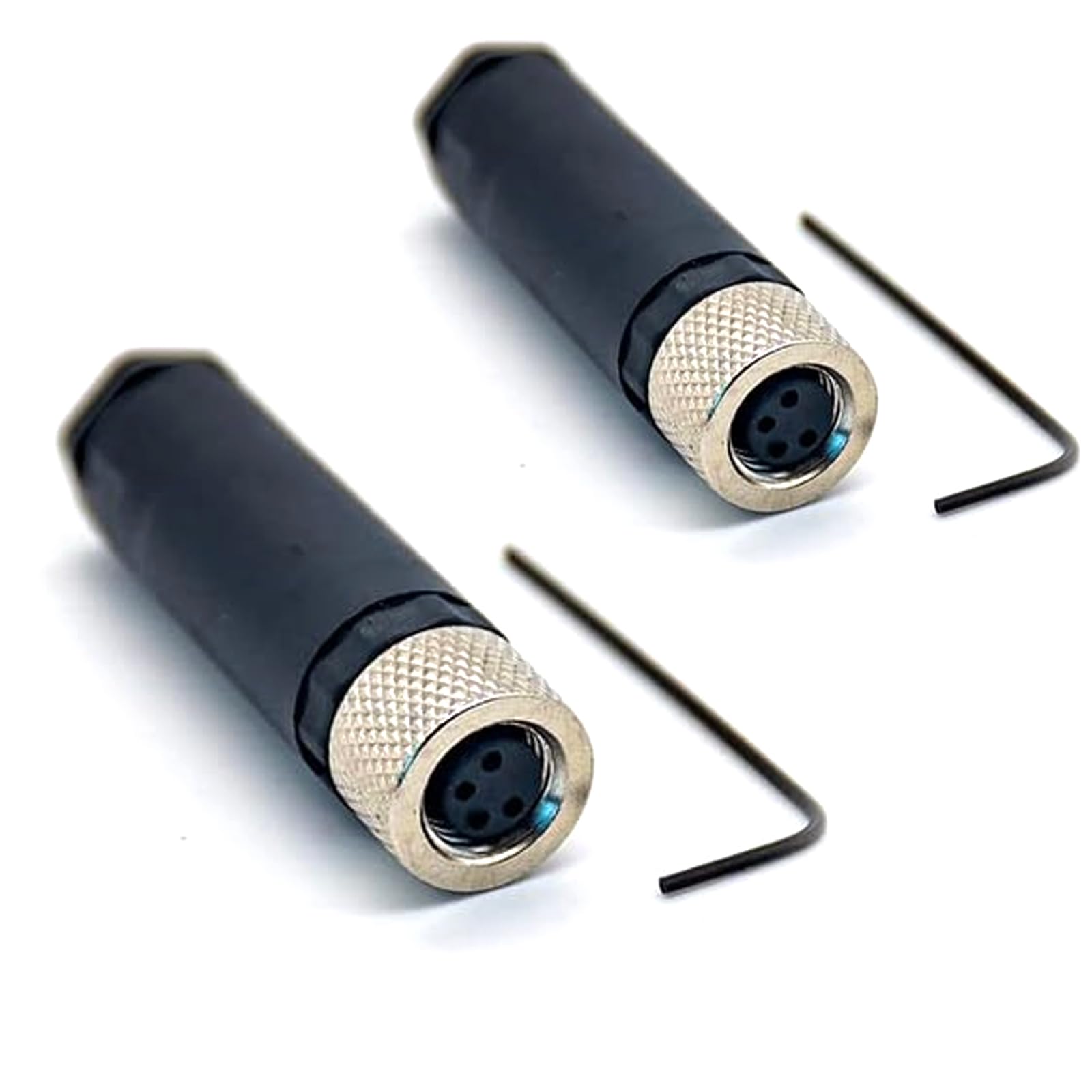 Keisnoaja M8 Female 4Pin Plug, Waterproof Shielded Straight Connector, Field Wireable Screw-Joint, IP67 Industrial Sensor Use, for Automation