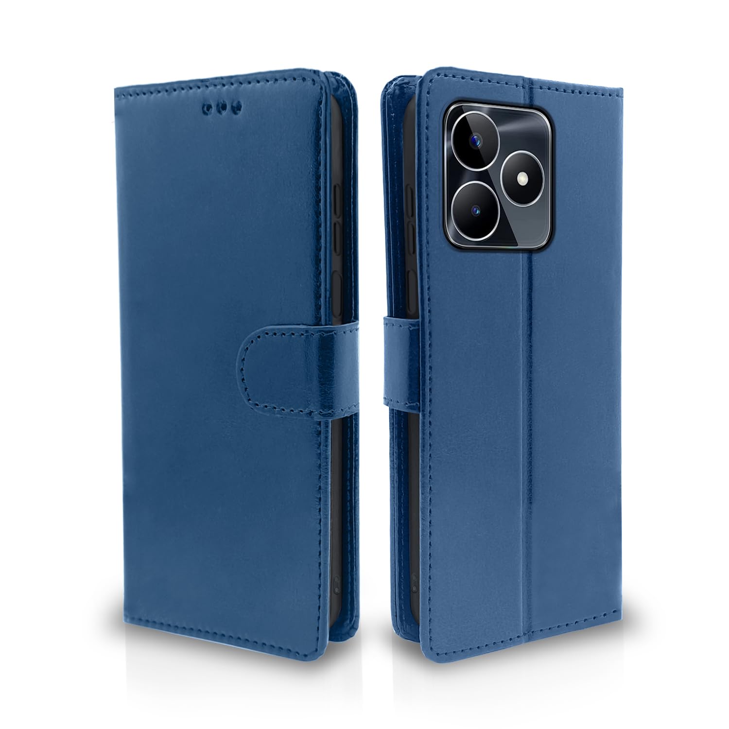 Pikkme Realme Narzo N53 Flip Cover Leather Finish | Inside TPU with Card Pockets | Wallet Stand and Shock Proof | Complete Protection Flip Case (Blue) (B0C73W523P) Amazon Price History, Amazon Price Tracker