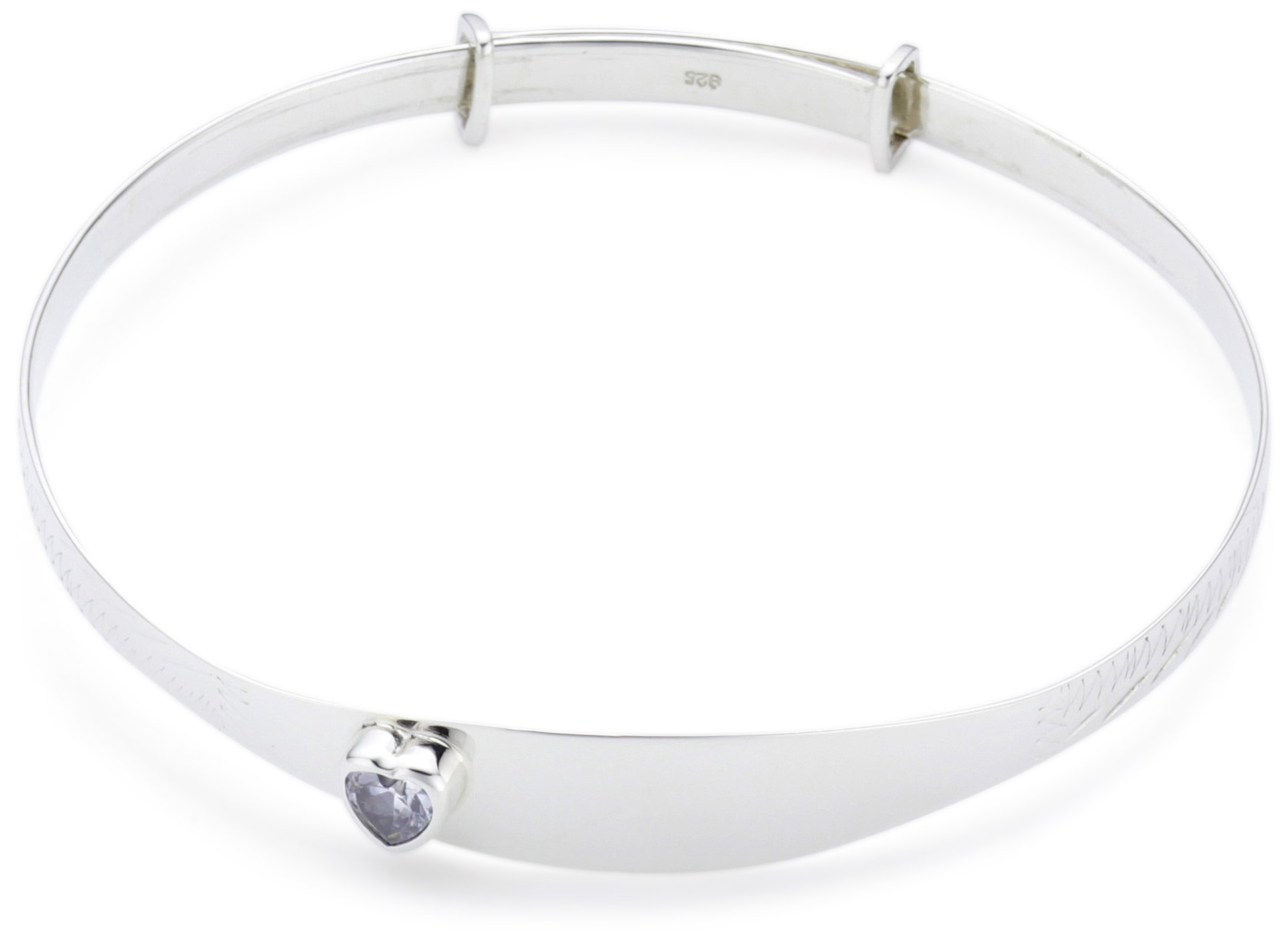 MiChic Children's April Silver Childs Birthstone Expanding Identity Bangle