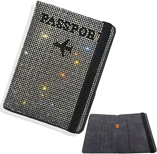 kupao Crystal Diamond Ladies Key Purse Bag Passport Holder Cover, white, Silver Crystal-picture-48