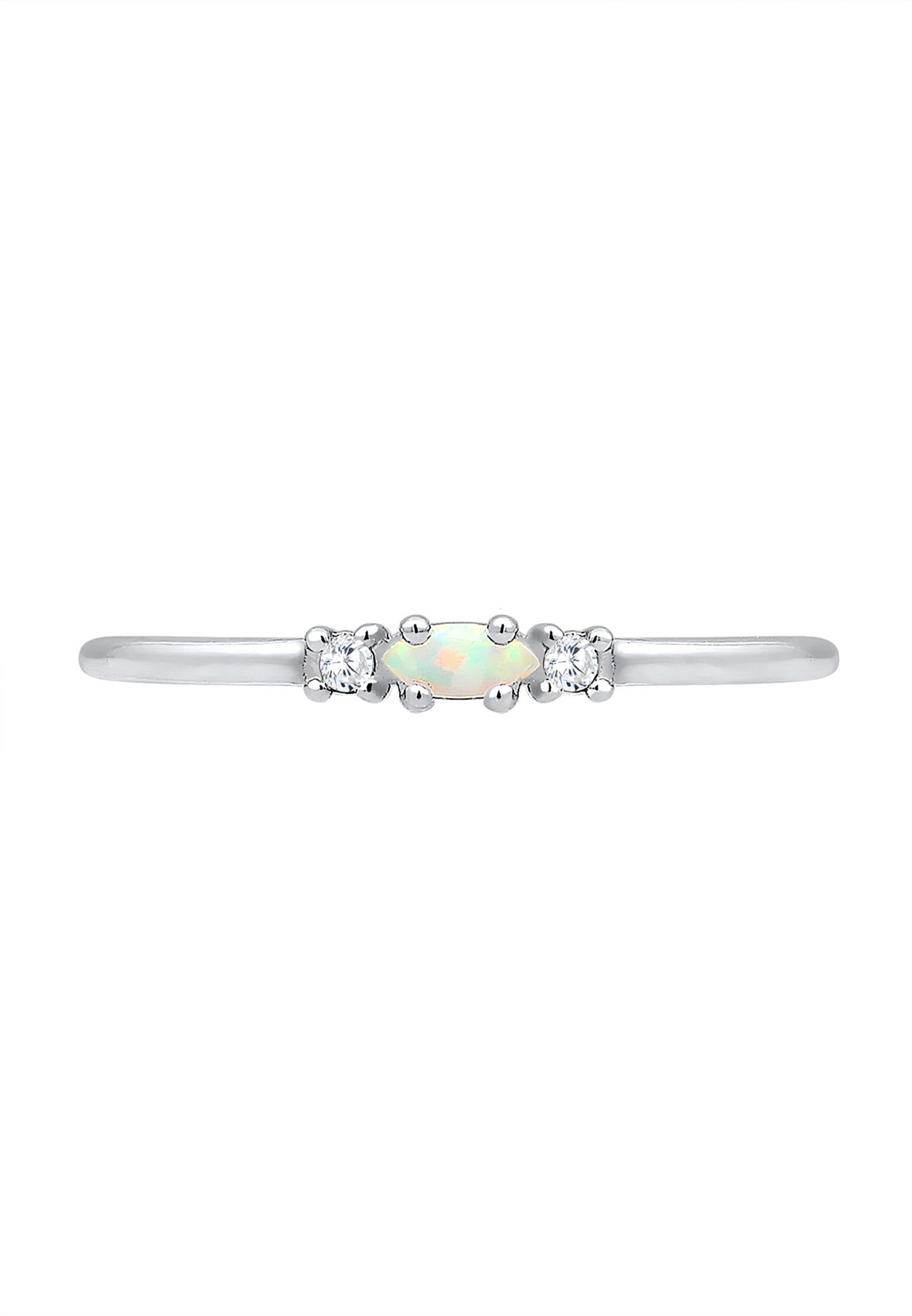 Elli Ring Damen Vintage mit Zirkonia Kristallen und Opal in 925 Sterling Silber