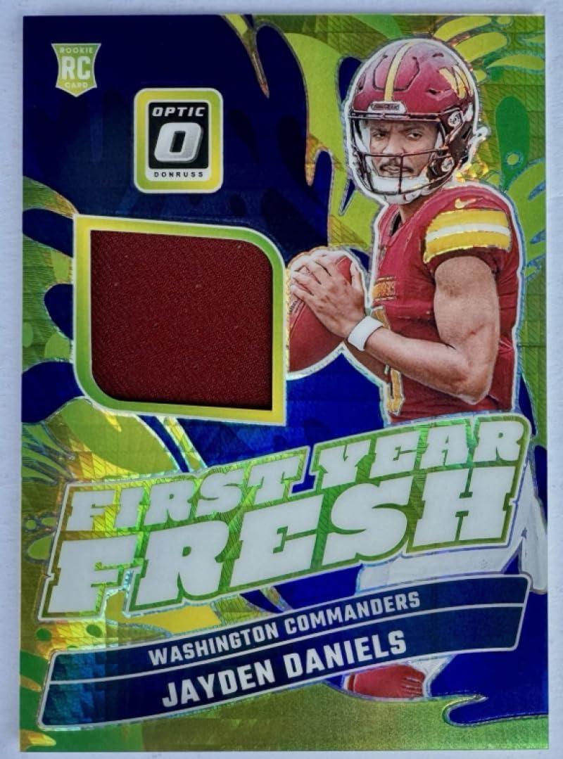 Football Trading Card 2024 Donruss Optic First Year Fresh Blue Hyper #17 Jayden Daniels EX/NM Commanders