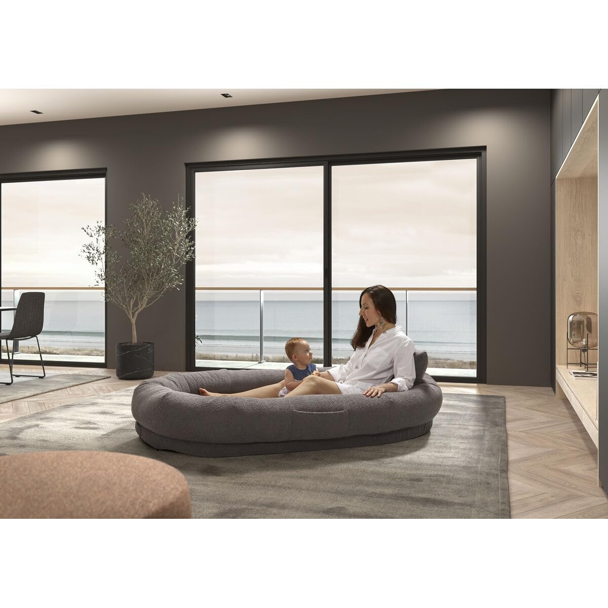 Dupen® Cama para Family Bed, Cama Grande, Tejido de poliéster y viscoelástica termosensible, Cama medianos con airdream Alta Resistencia, Lateral Relleno floca y Base Antideslizante