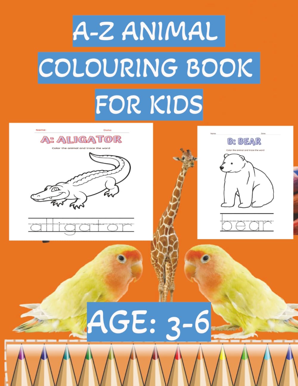 A-Z Animal Coloring Book for Kids Ages 3–6: Perfect Gift for Curious Little Learners!) Paperback – Large Print | By AliSaafi