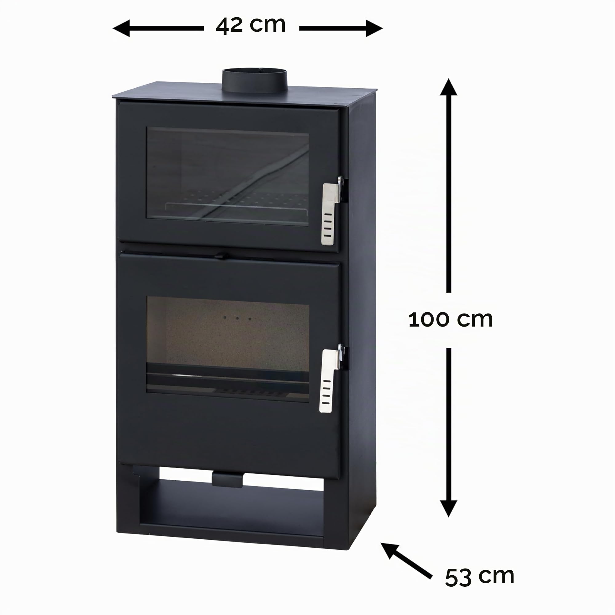 Alaz K9M Poêle à bois 9 kW Noir avec compartiment de cuisson