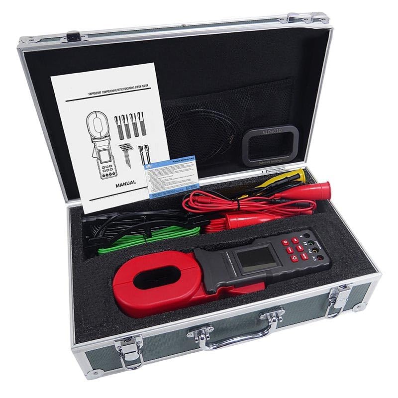 Clamp Earth Resistance Tester Meter 20kΩ 9999kΩm Ground Pile Type Clamp Tester For Earth Resistance Measurement,Loop Resistance Measurement,Soil Resistivity Measurement,Earth Voltage Measurement