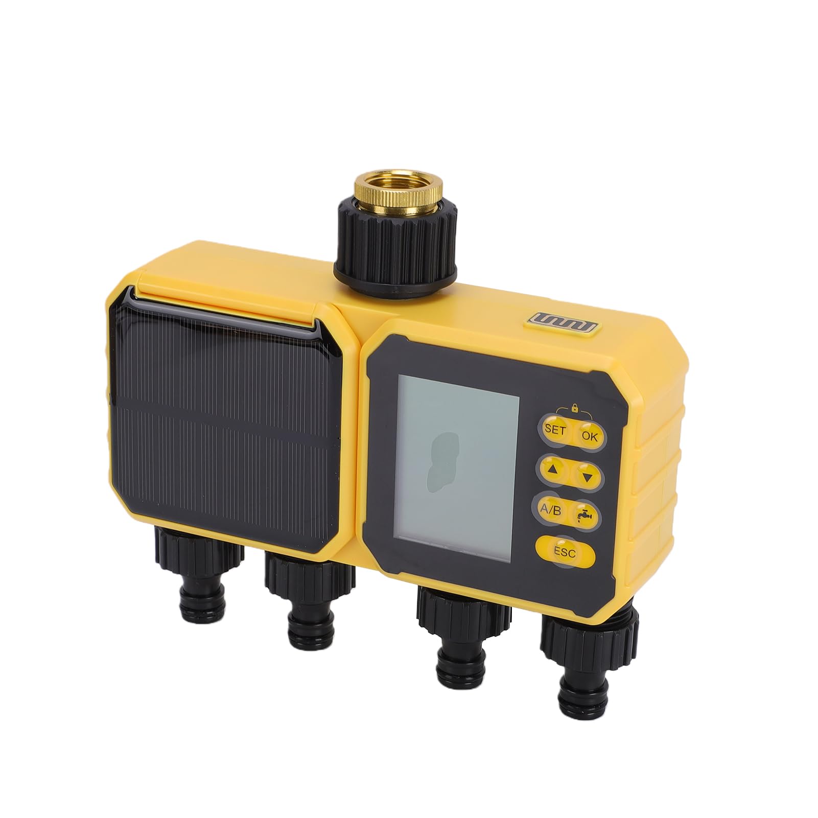Mingzhe Timer per Irrigazione Solare, Timer per Irrigazione Intelligente, Tubo, Controller, Sensore Pioggia, Batteria da 2800 MAh, Pannello Solare, Ricarica