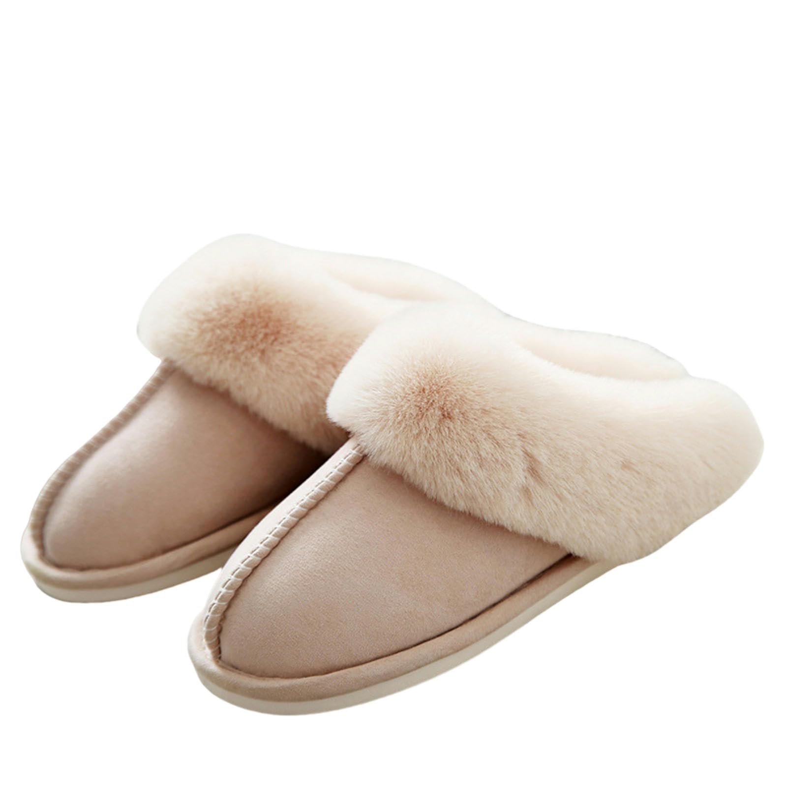 Ciabatte Donna Invernali Pantofole di Cotone per Donne Autunno E Inverno Coppia Casa Calda Casa Peluche di Legno da Uomo in Cotone-khaki-44-45