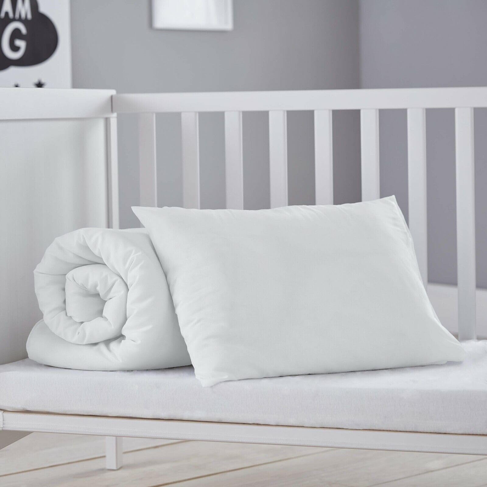 Night Comfort White Hypoallergenic Baby Toddler Junior Cot Bed Coverless 4.5 Tog Duvet - Uk Bedding For Kids, Allergy-Free Sleep Essentials Cotton Blend Quilt