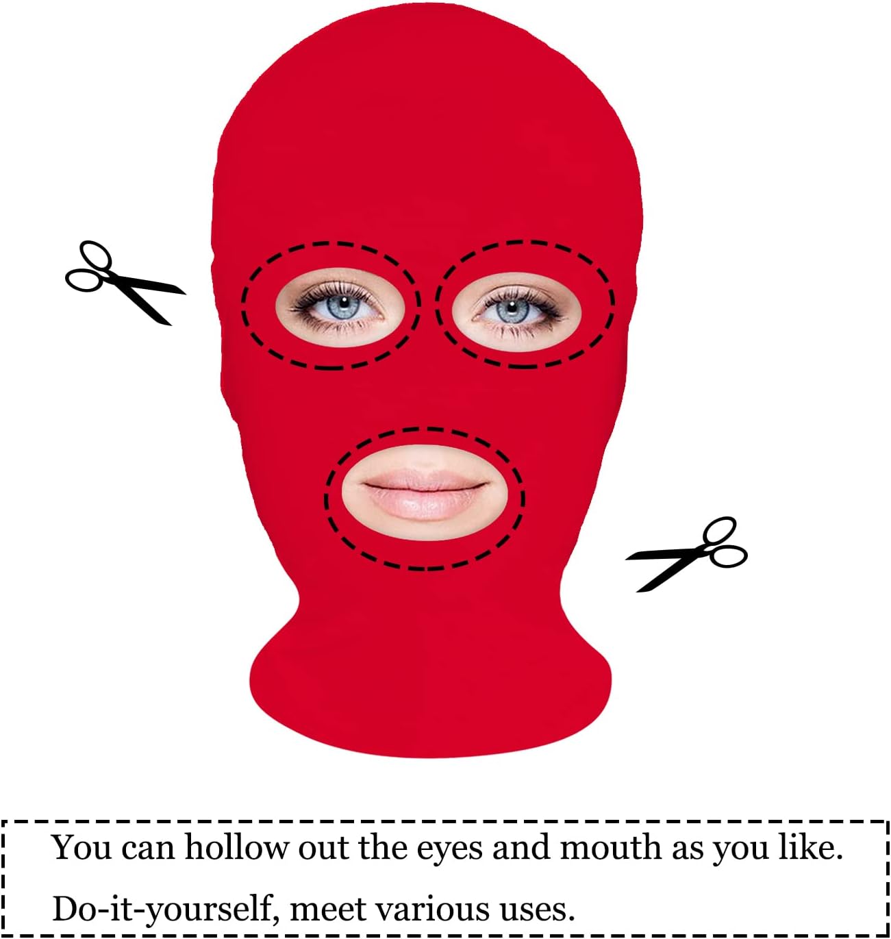 HOMELEX 2 Pieces Full Face Mask, BW 2nd Skin Masks,Halloween Spandex Hood for Unisex Cloth