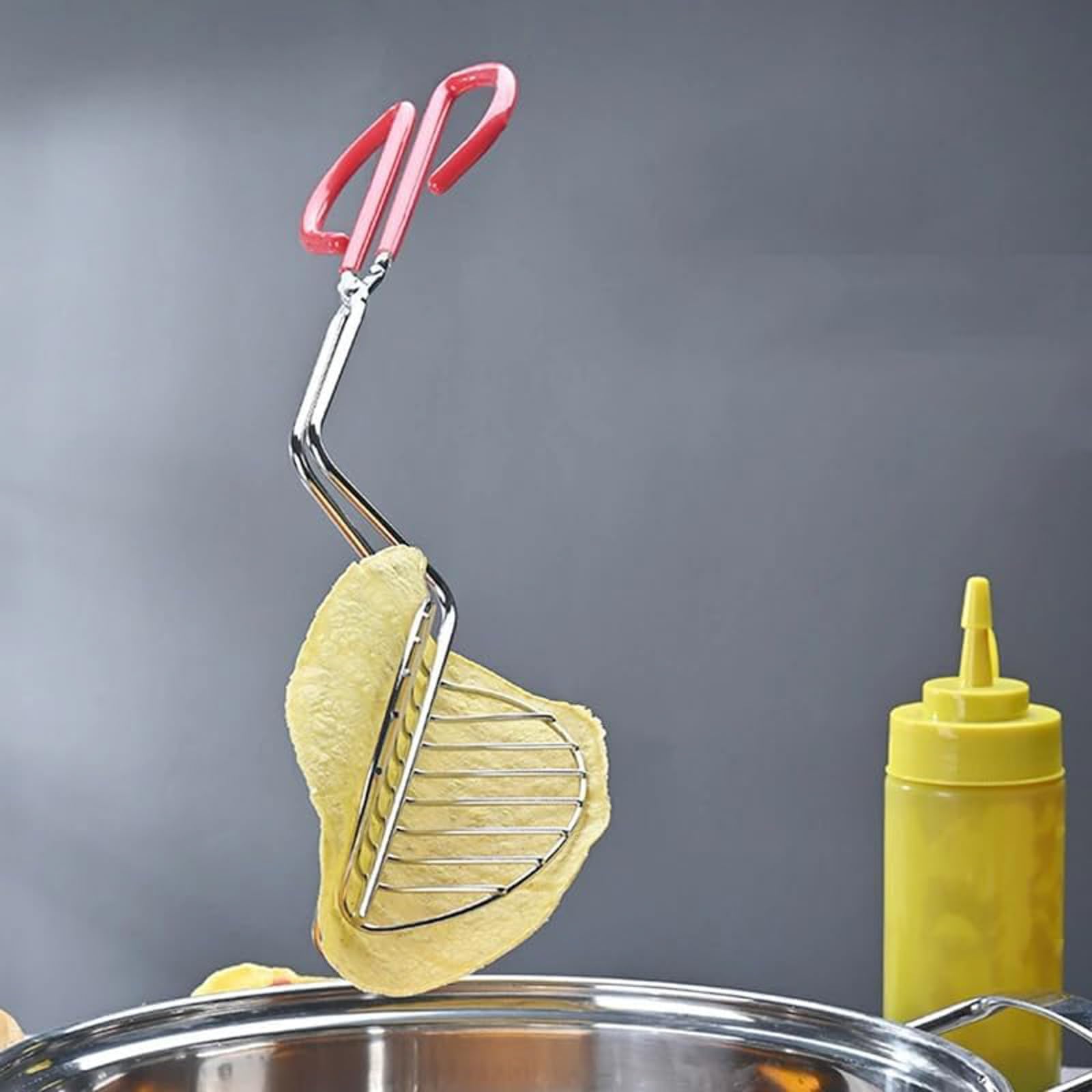 DUJUN Taco Shell Mold per friggere | A Forma di V Tortilla Fryer Mold Utensili da Cucina - Acciaio Inossidabile Tortilla Crosta Clip Pinze Utensili da Cucina