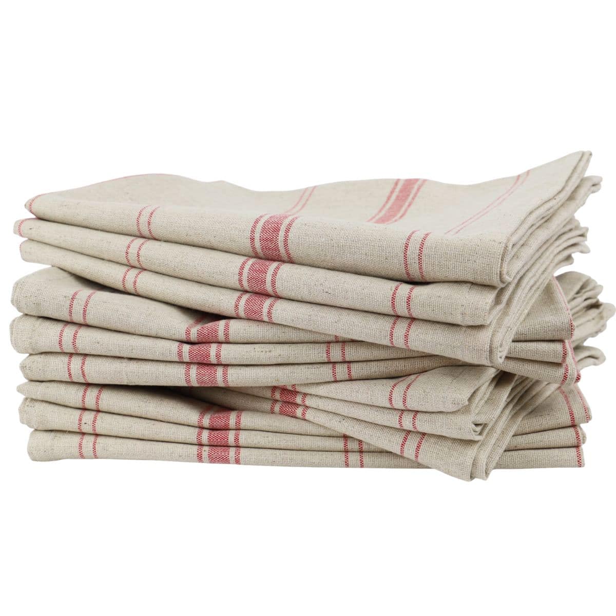 Set di 12 strofinacci in lino e cotone