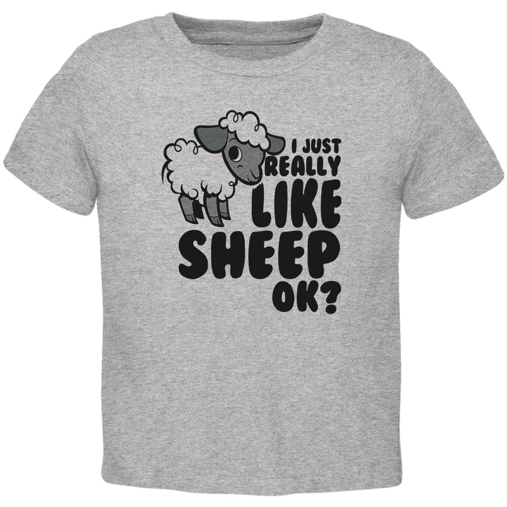 I Just Really Like Sheep Cute Toddler T Shirt Heather 2T