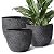 Giraffe Creation Plant Pots 12/10/9 inch Set of 3, Flower Pots Outdoor Indoor, Planters with Drainage Hole, Speckled Black
