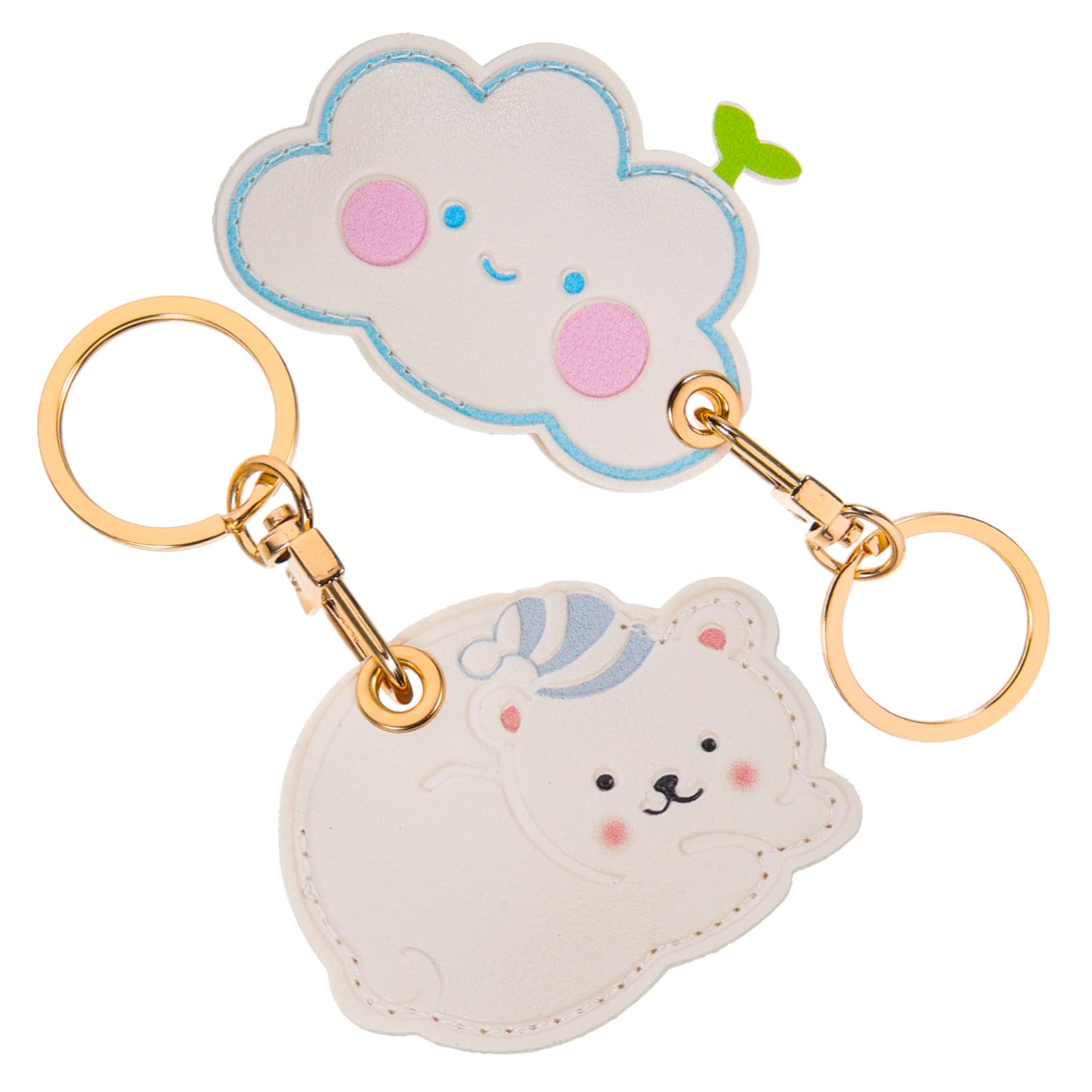 HOMSFOU Animal Keychains for Boys and Girls Cartoon Keychain Box Pu Leather Cover Key Holder Adorable Present