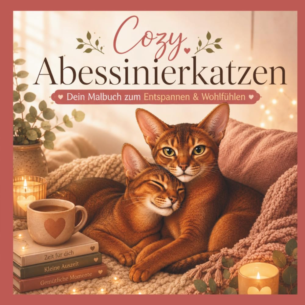 Cozy Abessinierkatzen: Katzen-Malbuch im Bold-&-Easy-Stil zum Entspannen & Wohlfühlen