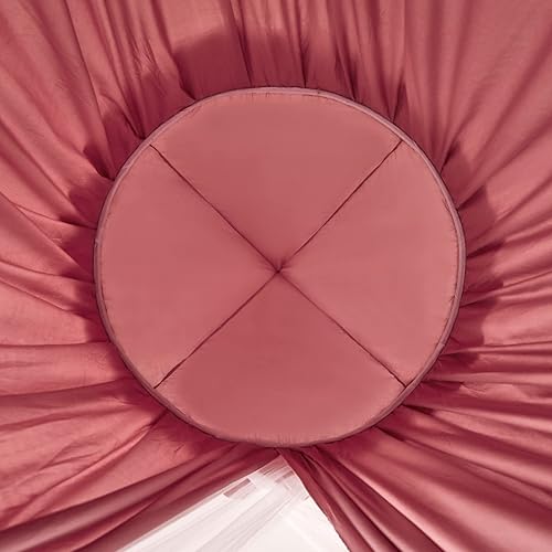 Vista 18 de Kertnic Toldo de cama grande de 31.5 pulgadas para niñas, toldo de princesa con volantes de ensueño de doble capa, tienda de campaña colgante