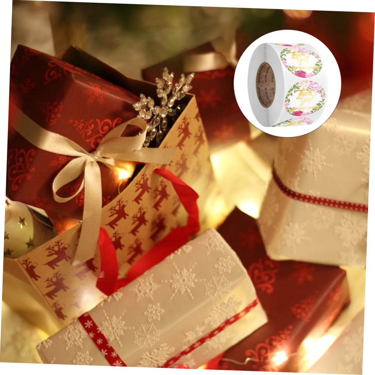 SHINEOFI 3rotoli Etichette Adesive Per Confezioni Stickers Decorativi Per Matrimoni e Autoadesivo