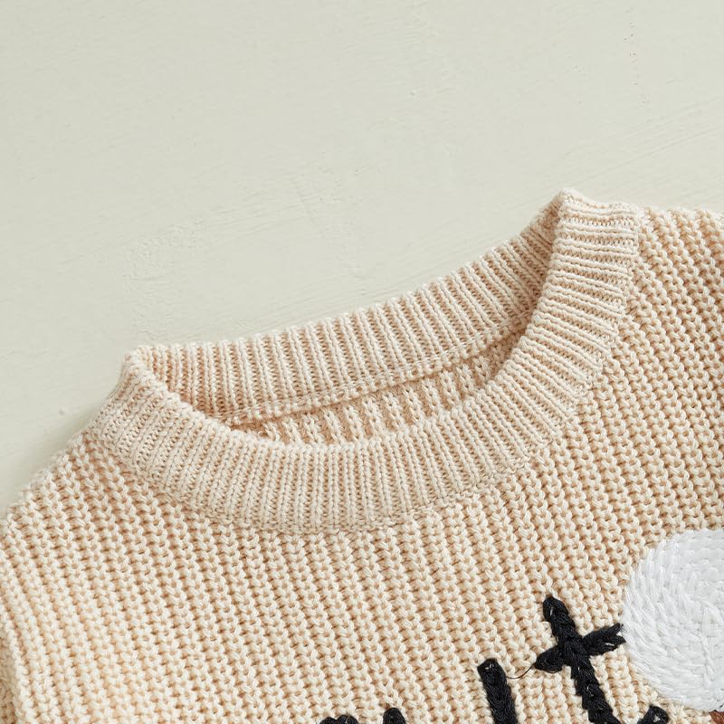 Newborn Baby Boy Girl Golf Outfit Sweater Letter Pullover Top Long Sleeve Knit Sweatshirt Fall Winter Clothes 5