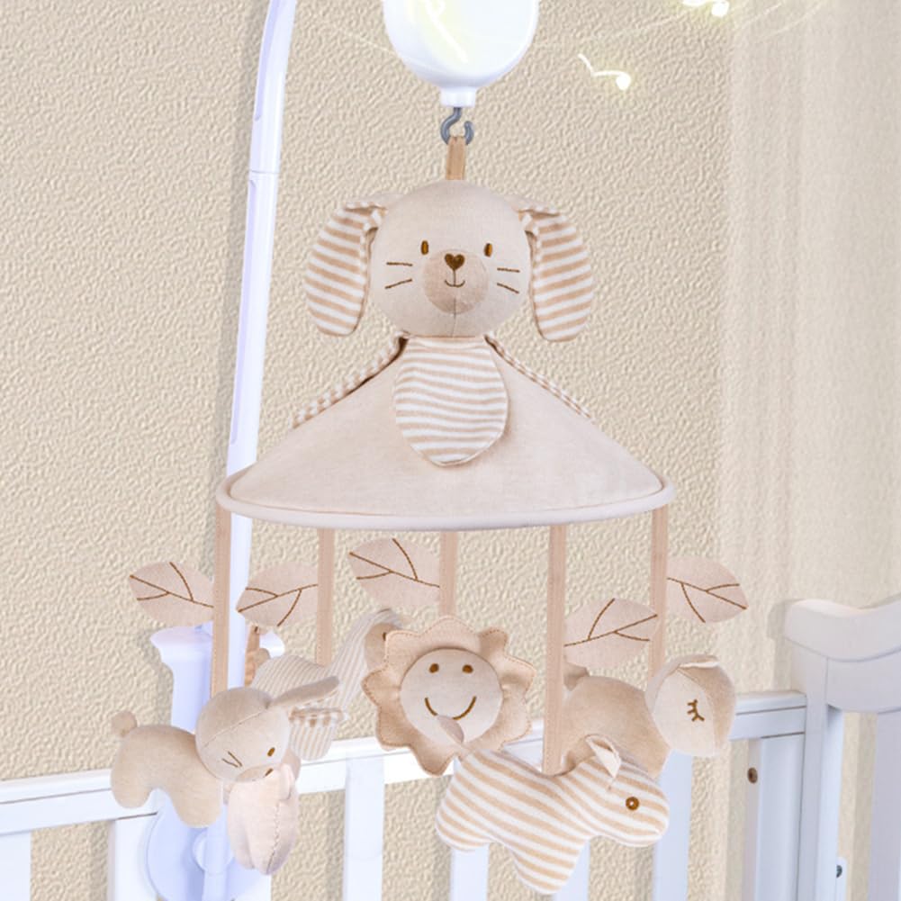 Mobile Lit Bébé, Cloches de Lit Musical Animaux, Mobile Bebe Musical, Mobile Berceau Bébé, Carillon éolien Bébé, Jouet Interactif Bébé, Décoration de Chambre de Enfant, Cadeau pour Bébé Fille Garçon