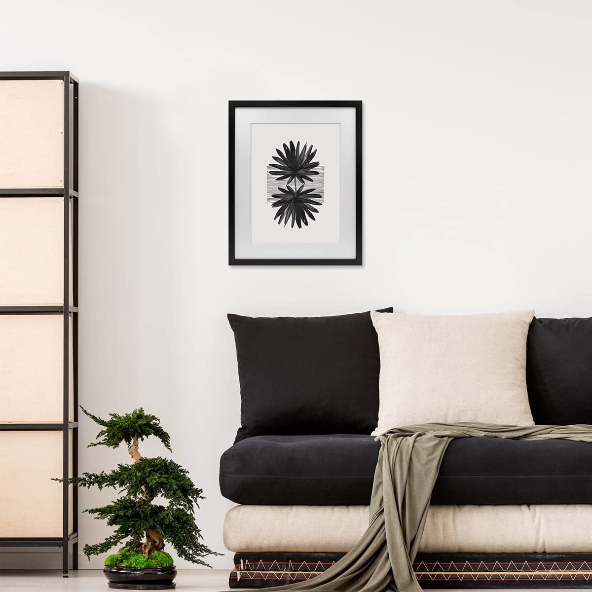 Ceanothe Cadre Photo 40x50 cm en Bois FSC Noir Passe-partout 30x40 cm - Convient au A3 Design Effet Caisse Collection MILAN Verre acrylique Incassable Fabriqué en France