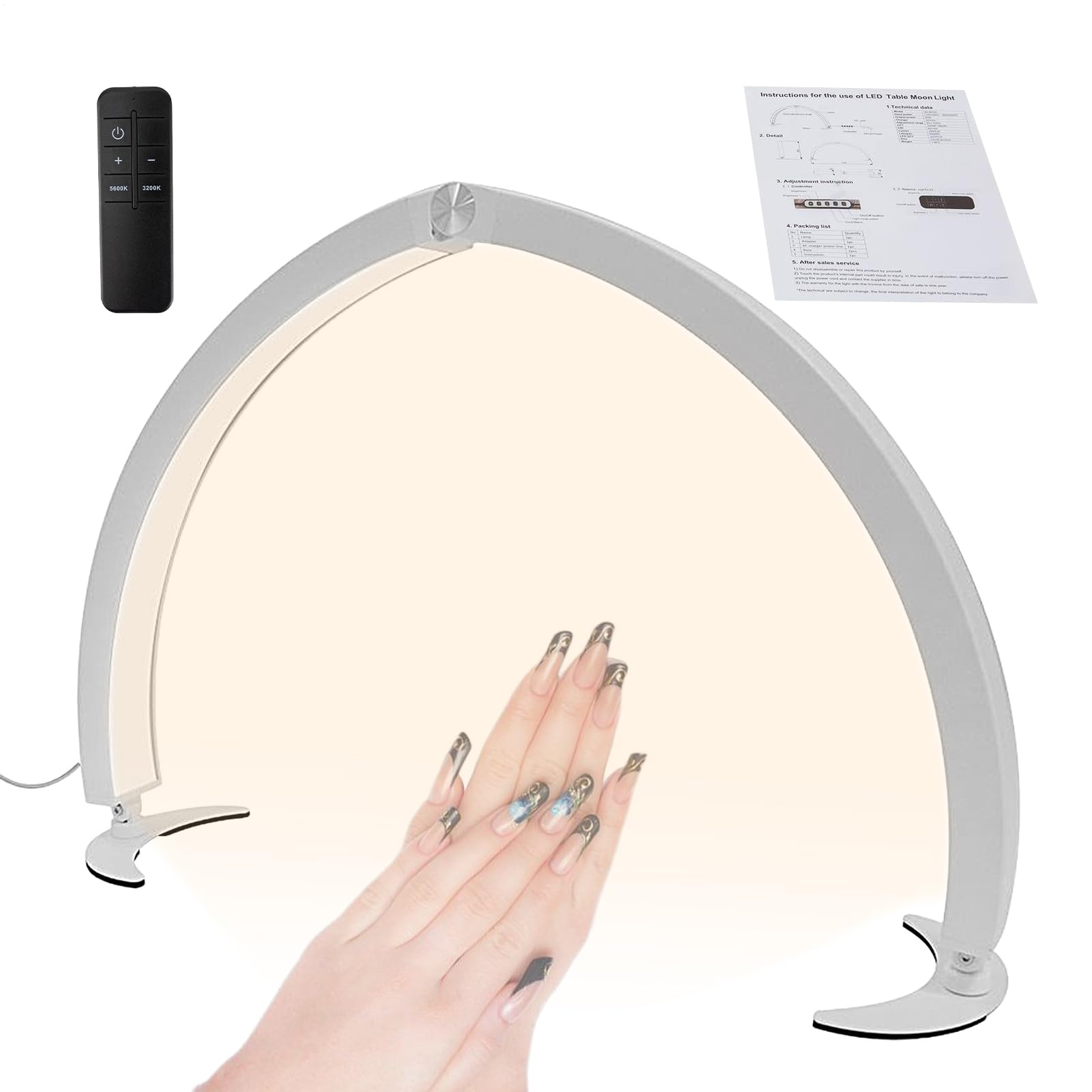 Lampa do paznokci na biurko Łukowata regulowana 40 W | Lampa do Manicure do Salonu Kosmetycznego Dla Dziewczyny Żony Przyjaciółki Siostry W Podróży Dom Wnętrz Szkoła Plener