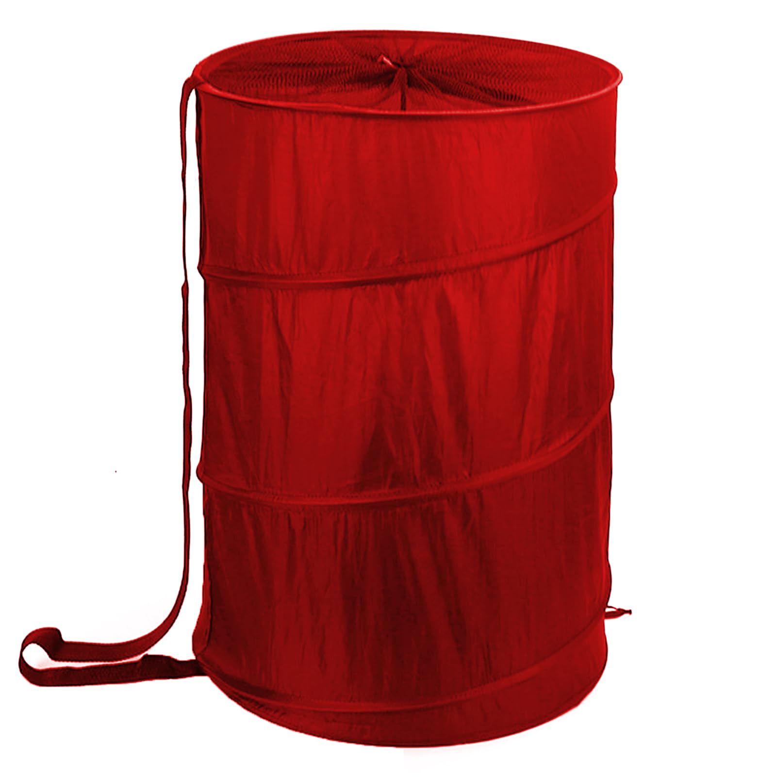 BATTOOCollapsible Laundry Baskets- Foldable Hamper for Laundry Extra Large Pop Up Laundry Hamper 107L with Long Straps Drawstring Clothes Hamper for Bathroom, Laundry, Campout, Dorm or Travel Red