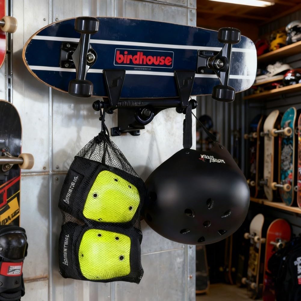 EasyByMall Estante de almacenamiento de pared para snowboard, soporte de tablero de esquí ABS para exhibición de garaje, organizador vertical que ahorra espacio