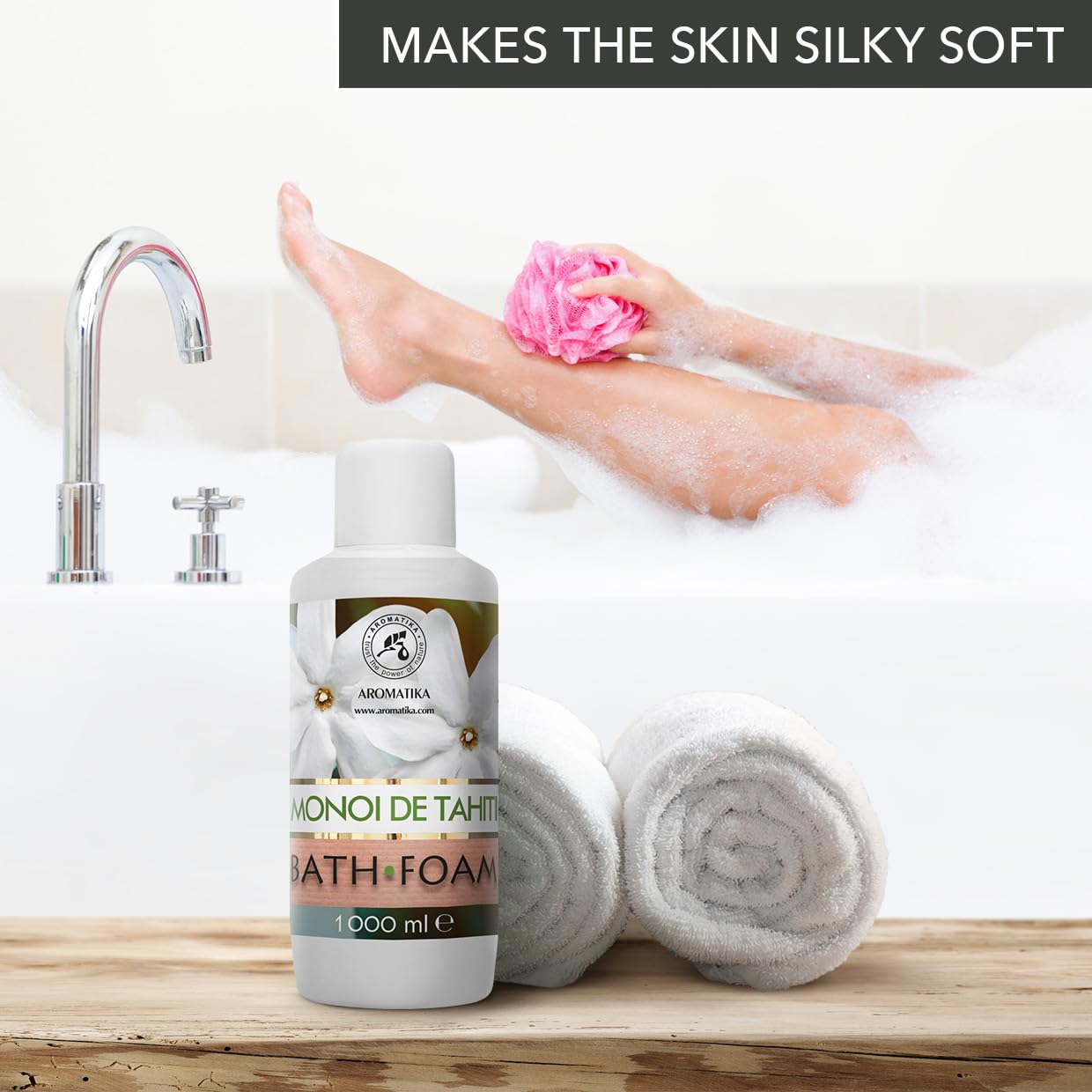 Espuma Baño de Monoi de Tahiti 1000ml - Belleza - Cuidado del Cuerpo - Bienestar - Relajación - Fragancia Exótica - Aromaterapia - Spa - Baños de Burbujas - Bath Foam Monoi de Tahiti