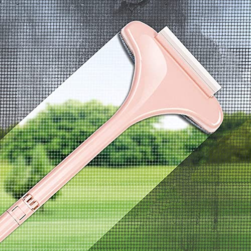 Image of SmaringRobot Window Cleaning Brush 2 Sides - Double Sided 2 in 1 Mirror Cleaner Wiper & Brush, Detachable Dust Cleaner for Mesh, Windows, Glass & Home Surfaces (MultiColor) (Pack of 1)