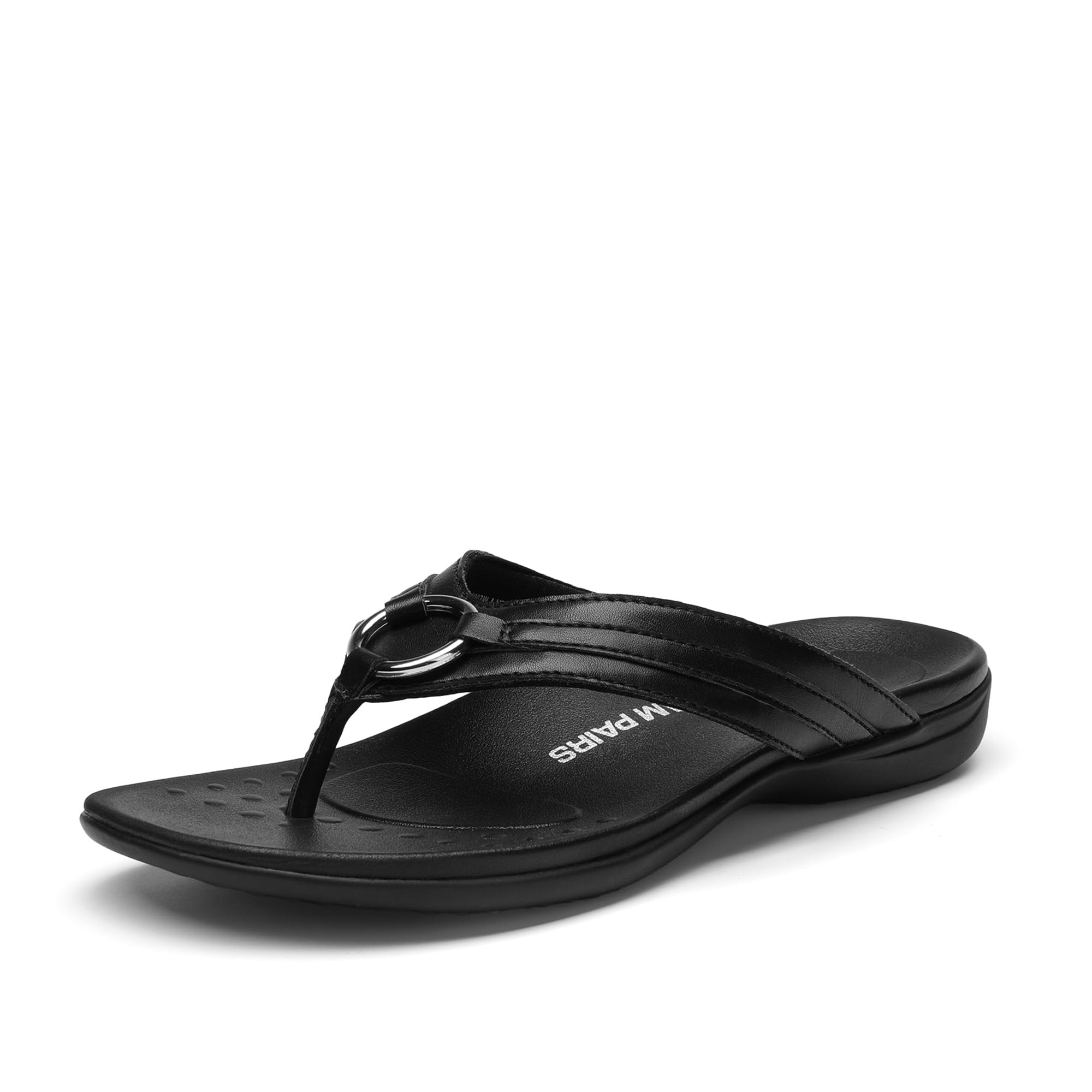 DREAM PAIRS Arch Support Flip Flops for Women Quick-Dry Comfortable EVA Footbed TPR Anti-Slip Sole Orthotic Dressy Thong Sandals for Beach Pool Summer All-Day Wear,Size 7,All Black,SDFF26003W