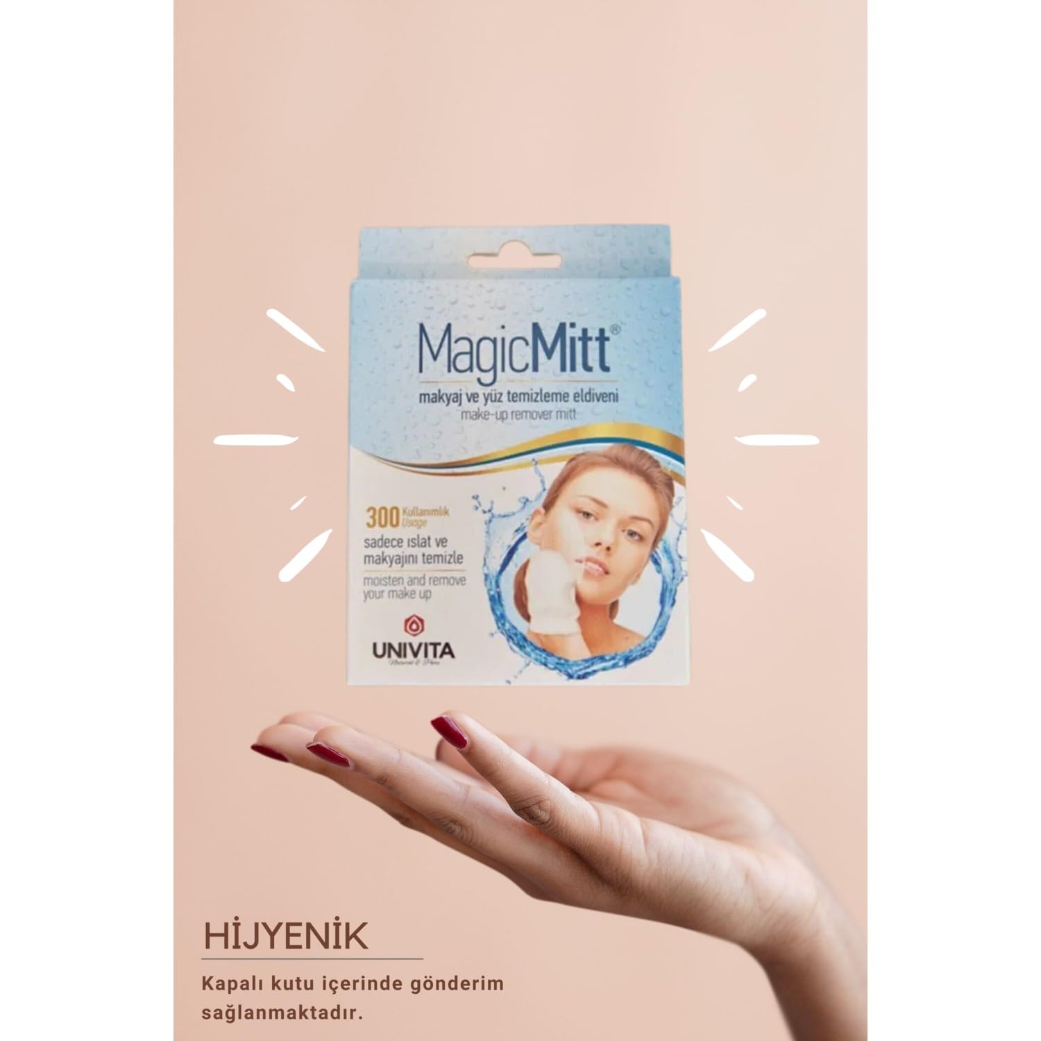 Magic Mitt 300 Use Microfibre Makeup And Face Cleaning Gloves - Easy To Clean With Water (1, White, Standard) - Image 4