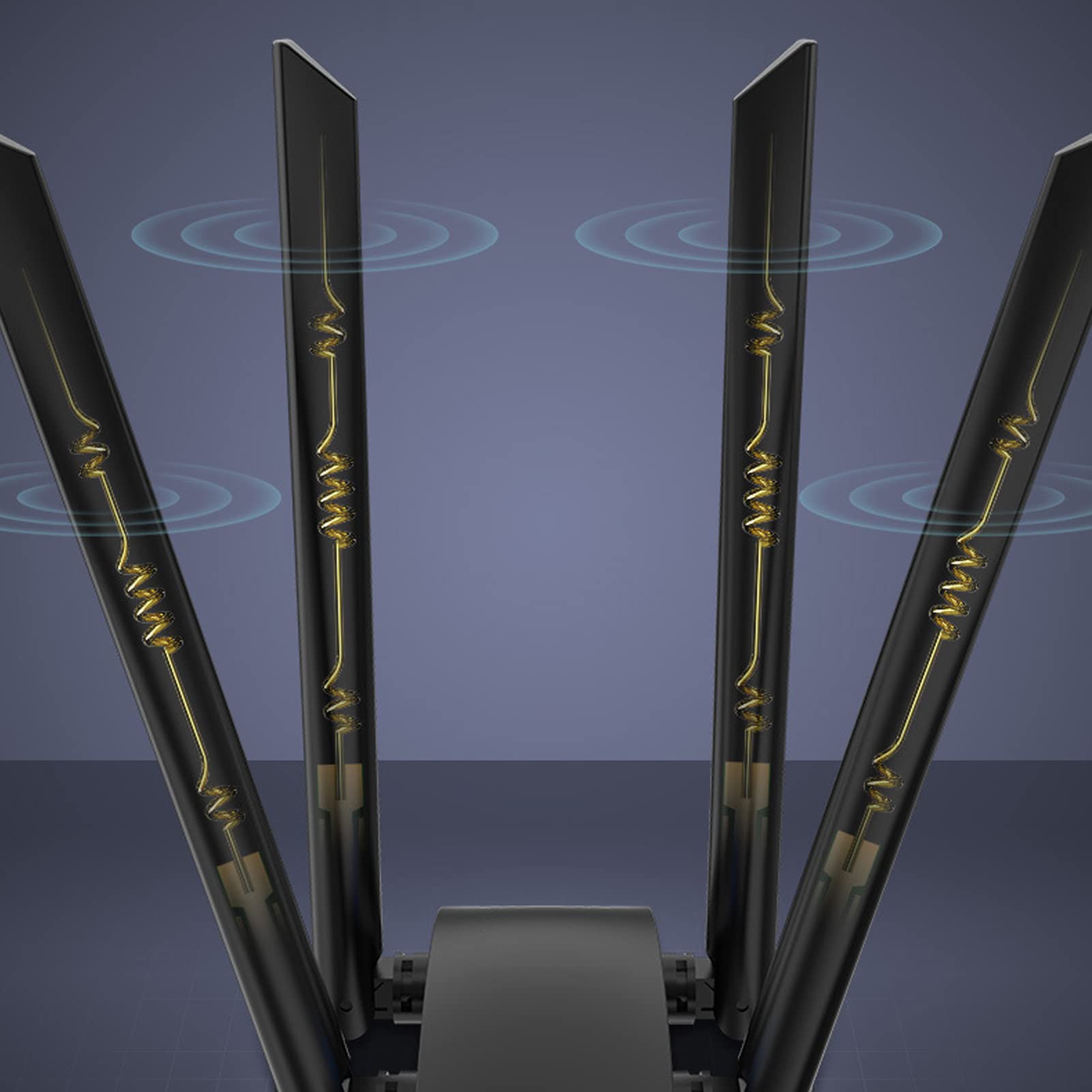 Adaptador WiFi, Adaptador de Red Inalámbrica de Alta Penetración 1800Mbps Banda Dual con 4 Antenas para PC de Escritorio