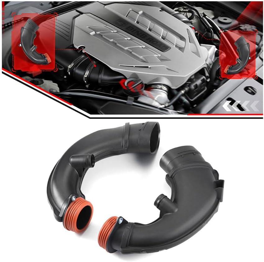 2Pcs Air Intake Duct hose Left and Right 13717577452 + 13717577451 Compatible with BMW X5 X6 E70 E71 F02 F06 F07 F12