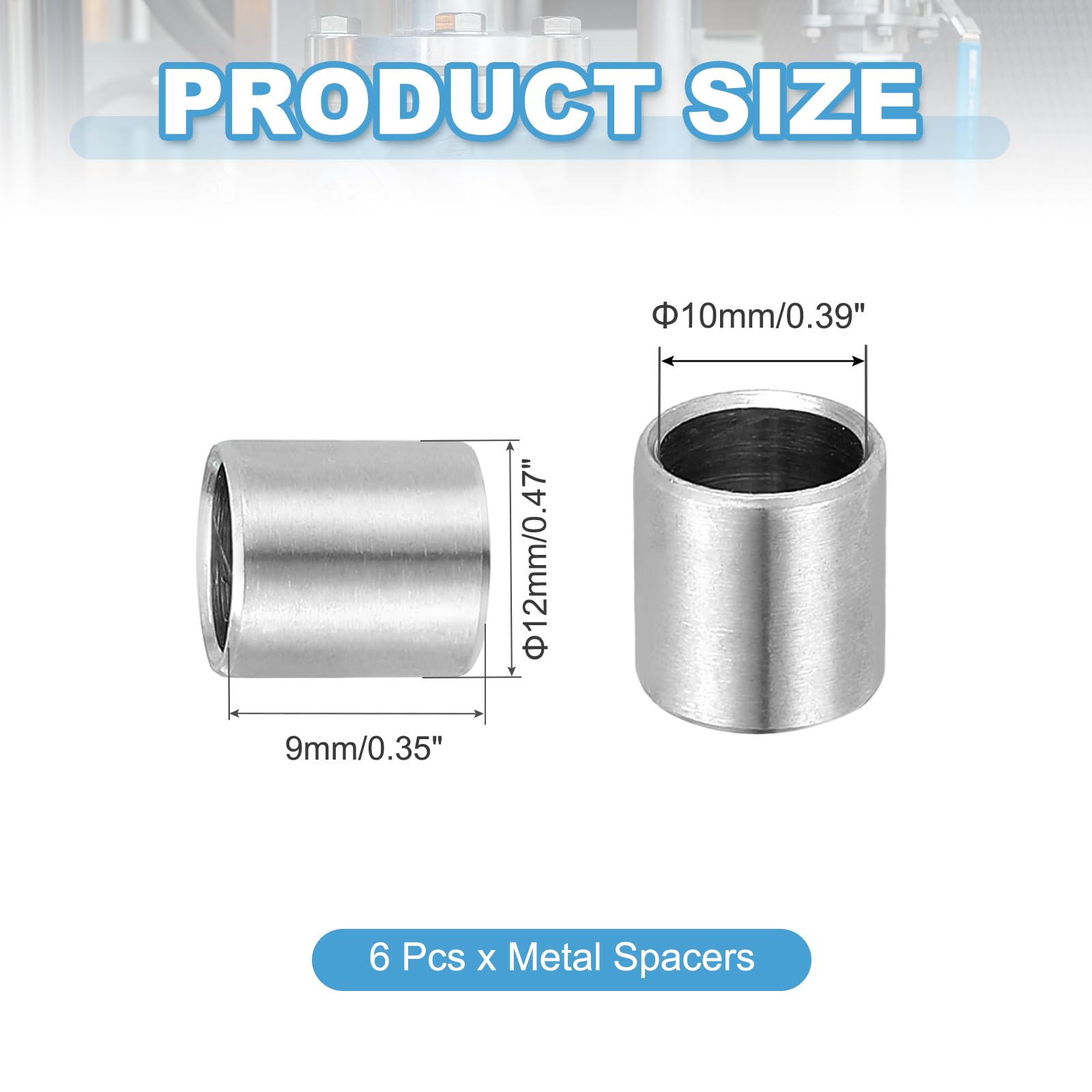 PATIKIL 6 Pcs Stainless Steel Spacers - Image 2