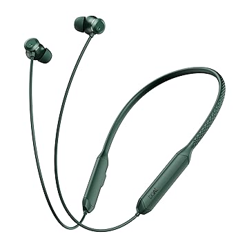 boAt Rockerz 255 Z Plus,AI-Enx Tech,Spatial Audio,50HRS Battery,Low Latency Mode,Fast Charge,App Support,IPX4,GFPS,BT V5.3,Bluetooth Neckband,Wireless with Mic in Ear Earphones (Pine Green) - image, photos