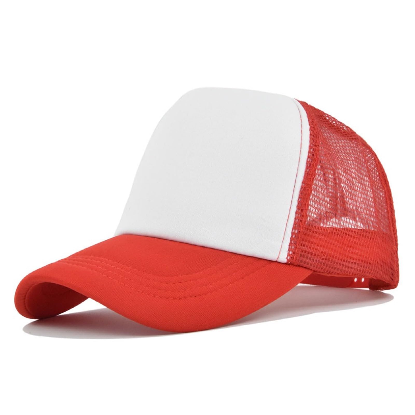 HaloHorus Retro Sponge Trucker Hat for Unisex, Classic Adjustable Mesh Baseball Cap for Running, Hiking, Workout, Fishing, Sp-red, One Size โ image 1