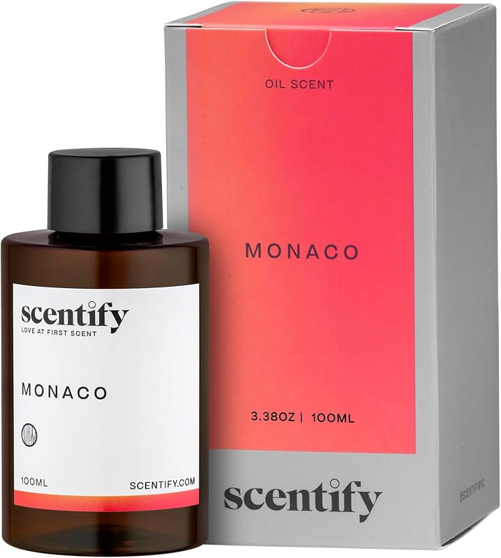 Monaco Aroma Oil Refill Scent for Oil Diffusers - Saffron, Jasmine, Amber, Cedar Scents - Luxurious Relaxing Aromatherapy Diffuser Fragrance 100ml, 3.38 oz