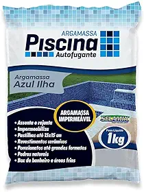 Argamassa Piscina Aut. Impermeável Cor Azul Ilha 1Kg