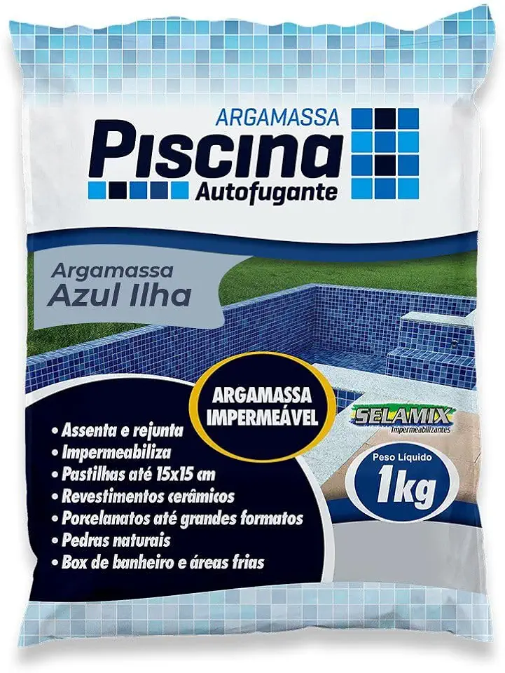 Argamassa Piscina Aut. Impermeável Cor Azul Ilha 1Kg